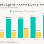 Bar graph illustrating travel agent income based on experience level
