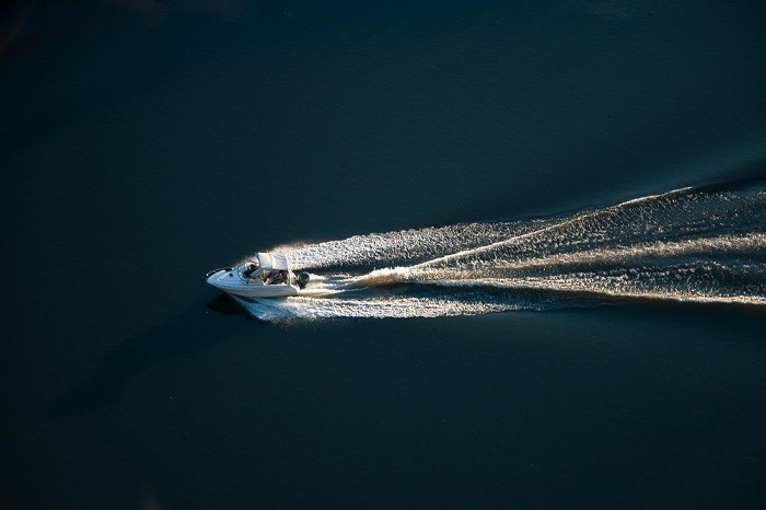 Yachting scene with clear skies