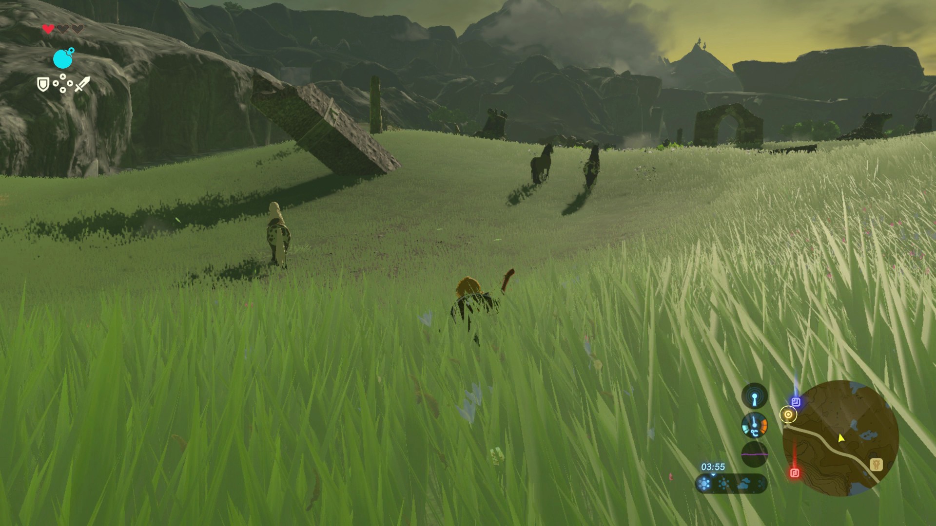 Link taming a wild horse in Zelda Breath of the Wild