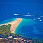 Zlatni rat beach aerial view, Island of Brac, Dalmatia, Croatia